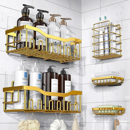 5-Pack Rust-Resistant Stainless Steel Bathroom Organizer