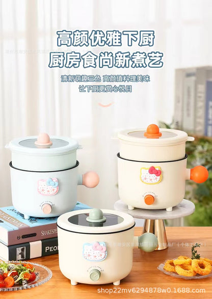 Double-Speed Electric Caldron Dormitory Pot Electric Chafing Dish Small Electric Pot Instant Noodle Pot Frying Pan Electric Hot Pot Rice Cooker