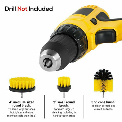 Drill Brush Set Power Scrubber Brushes for Car Wash Cleaning Carpet Tile Grout