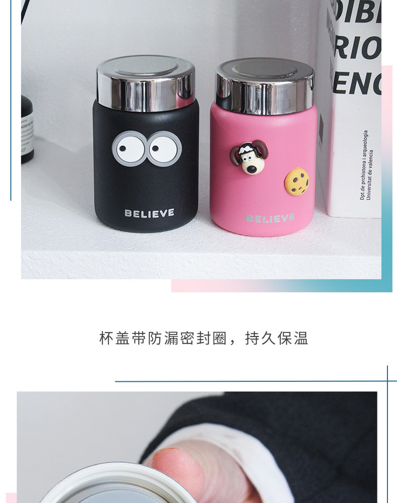 Mini Thermal Mug Girls Good-looking Small Cute Portable 316 Stainless Steel Water Cup 180ml Exquisite Pocket Cup