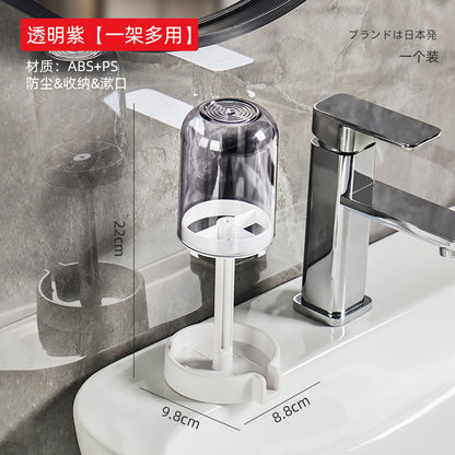 New Toothbrush Holder with Dust Cover Toothbrush Cup Holder Draining Guide Storage Cup Holder Household Multi-Functional Toothbrush Stand