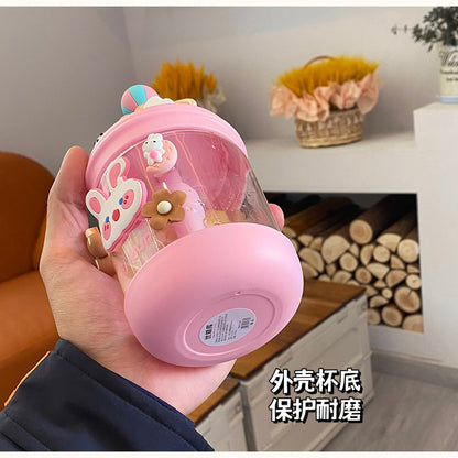 Customized Cute Cold Extract Stirring Cup with Straw Adult Student Pregnant Women Tritan Plastic Portable Good-looking Water Cup