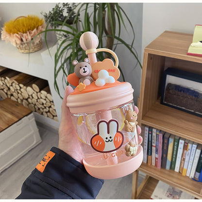 Customized Cute Cold Extract Stirring Cup with Straw Adult Student Pregnant Women Tritan Plastic Portable Good-looking Water Cup