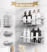 5-Pack Rust-Resistant Stainless Steel Bathroom Organizer