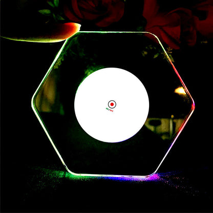 LED Glow Coaster Acrylic Crystal Emitting Luminous Bar Cocktail Mug Stand Light Coasters Flashing Base Tableware Decoration Pads