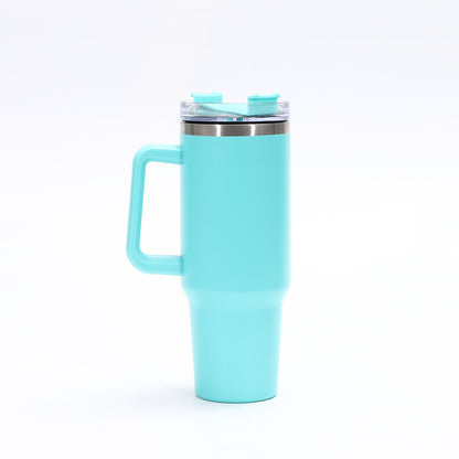 Cross-Border Thickened 304 Stainless Steel Vacuum Cup Large Capacity Handle Large Ice Cup Transparency Cover Generation 40Oz Cup