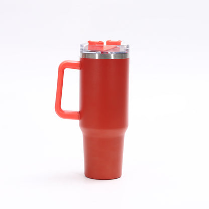 Cross-Border Thickened 304 Stainless Steel Vacuum Cup Large Capacity Handle Large Ice Cup Transparency Cover Generation 40Oz Cup