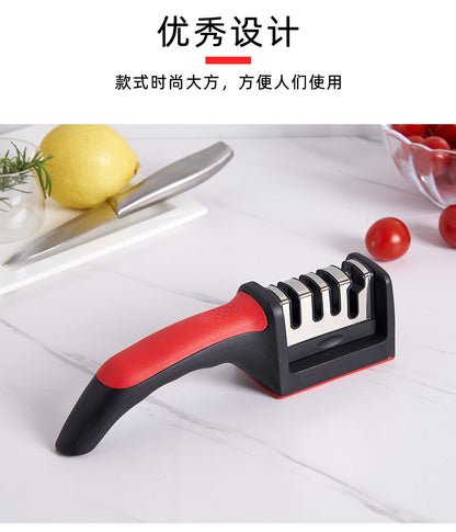 Knife Sharpener Wholesale New Kitchen Manual Polishing Tool Three-Section Creative Sharpening Artifact Cross-Border Internet Celebrity Sharpening Stone