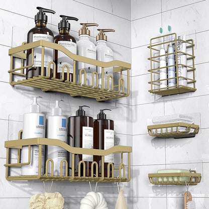 5-Pack Rust-Resistant Stainless Steel Bathroom Organizer