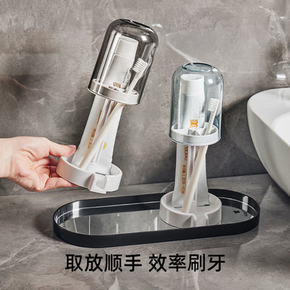 New Toothbrush Holder with Dust Cover Toothbrush Cup Holder Draining Guide Storage Cup Holder Household Multi-Functional Toothbrush Stand