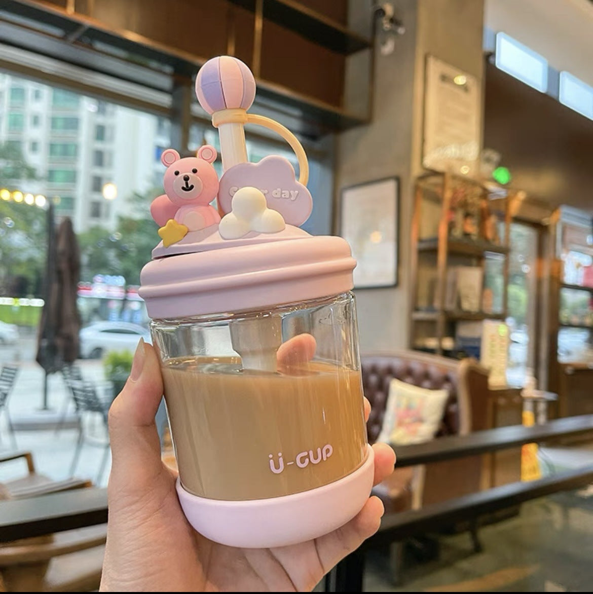 Customized Cute Cold Extract Stirring Cup with Straw Adult Student Pregnant Women Tritan Plastic Portable Good-looking Water Cup