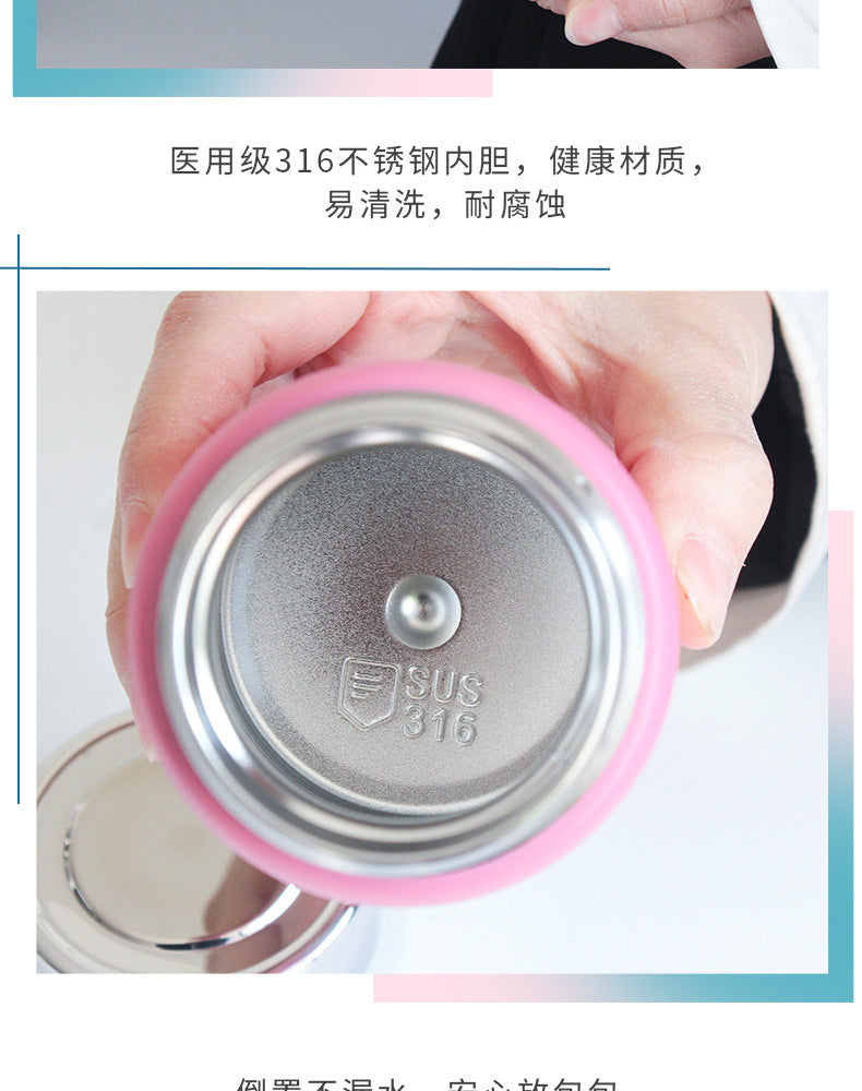 Mini Thermal Mug Girls Good-looking Small Cute Portable 316 Stainless Steel Water Cup 180ml Exquisite Pocket Cup