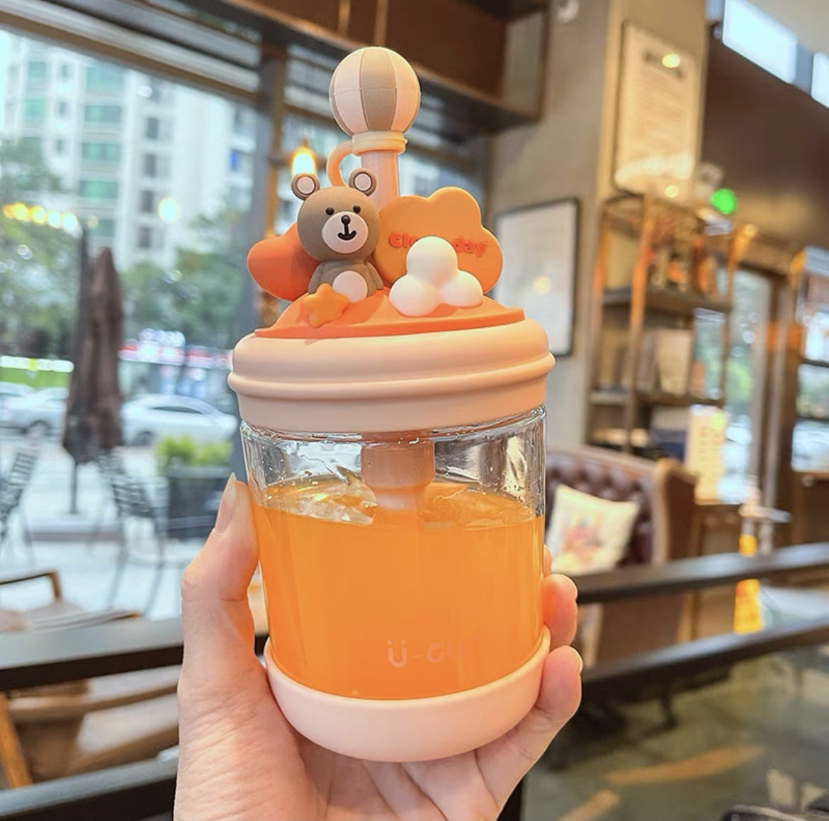 Customized Cute Cold Extract Stirring Cup with Straw Adult Student Pregnant Women Tritan Plastic Portable Good-looking Water Cup