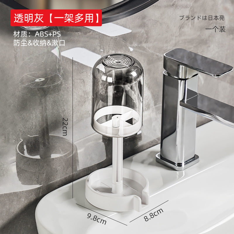 New Toothbrush Holder with Dust Cover Toothbrush Cup Holder Draining Guide Storage Cup Holder Household Multi-Functional Toothbrush Stand