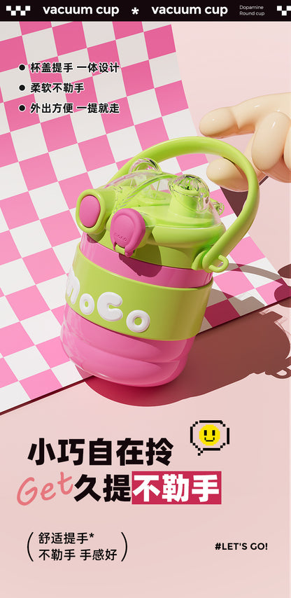 Vacuum Cup Children 316 Straw Baby 2024 New Girls Primary School Students Go to School Dedicated Bottle Big Belly Water Cup