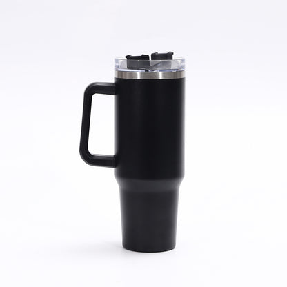 Cross-Border Thickened 304 Stainless Steel Vacuum Cup Large Capacity Handle Large Ice Cup Transparency Cover Generation 40Oz Cup