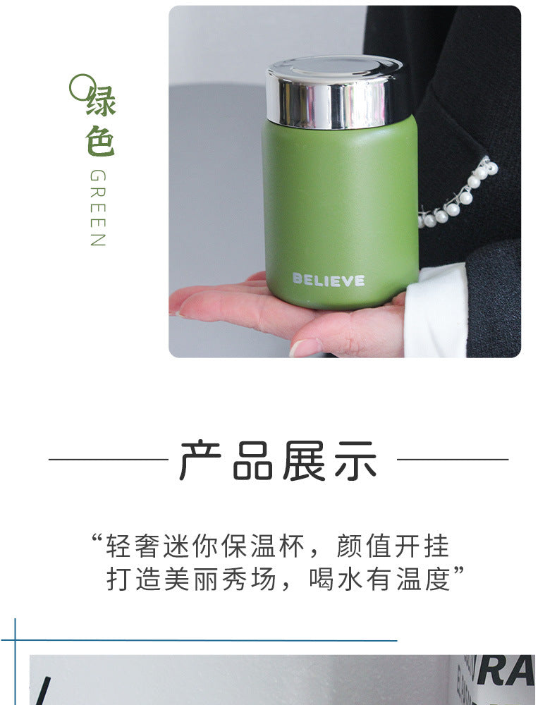 Mini Thermal Mug Girls Good-looking Small Cute Portable 316 Stainless Steel Water Cup 180ml Exquisite Pocket Cup