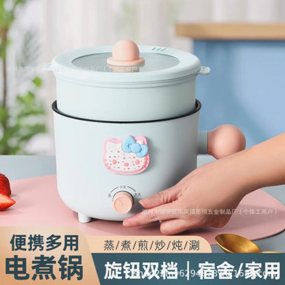 Double-Speed Electric Caldron Dormitory Pot Electric Chafing Dish Small Electric Pot Instant Noodle Pot Frying Pan Electric Hot Pot Rice Cooker