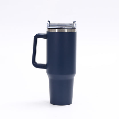 Cross-Border Thickened 304 Stainless Steel Vacuum Cup Large Capacity Handle Large Ice Cup Transparency Cover Generation 40Oz Cup