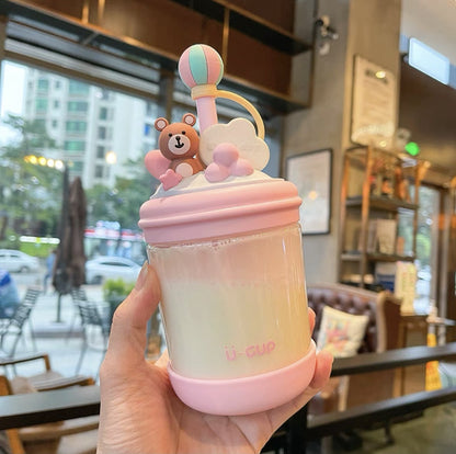 Customized Cute Cold Extract Stirring Cup with Straw Adult Student Pregnant Women Tritan Plastic Portable Good-looking Water Cup