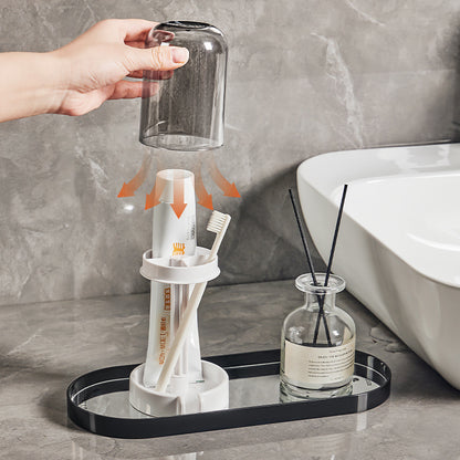 New Toothbrush Holder with Dust Cover Toothbrush Cup Holder Draining Guide Storage Cup Holder Household Multi-Functional Toothbrush Stand