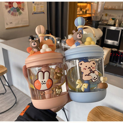 Customized Cute Cold Extract Stirring Cup with Straw Adult Student Pregnant Women Tritan Plastic Portable Good-looking Water Cup