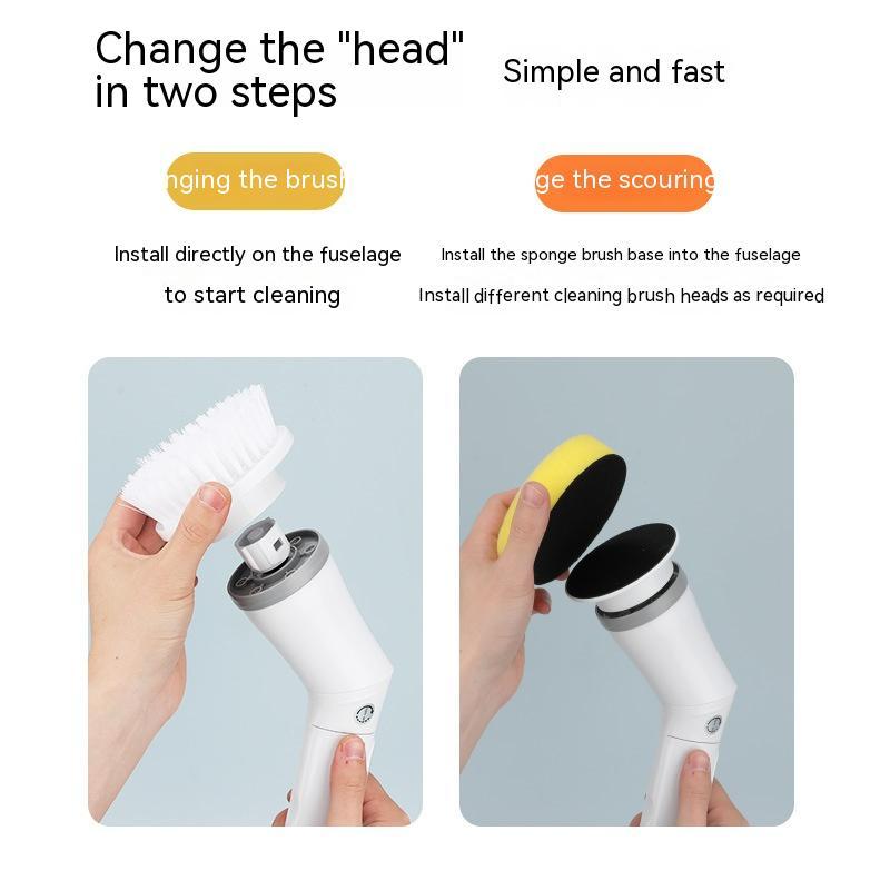 Electric Scrubber Cleaning Wall Long Handle Elbow Telescopic Multifunction Cleaning Brush