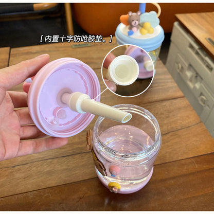 Customized Cute Cold Extract Stirring Cup with Straw Adult Student Pregnant Women Tritan Plastic Portable Good-looking Water Cup