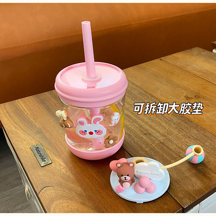 Customized Cute Cold Extract Stirring Cup with Straw Adult Student Pregnant Women Tritan Plastic Portable Good-looking Water Cup