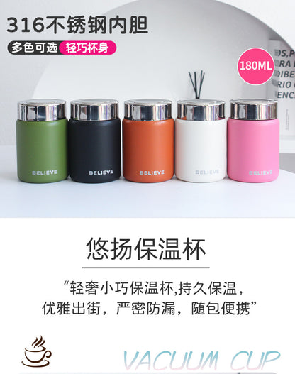 Mini Thermal Mug Girls Good-looking Small Cute Portable 316 Stainless Steel Water Cup 180ml Exquisite Pocket Cup