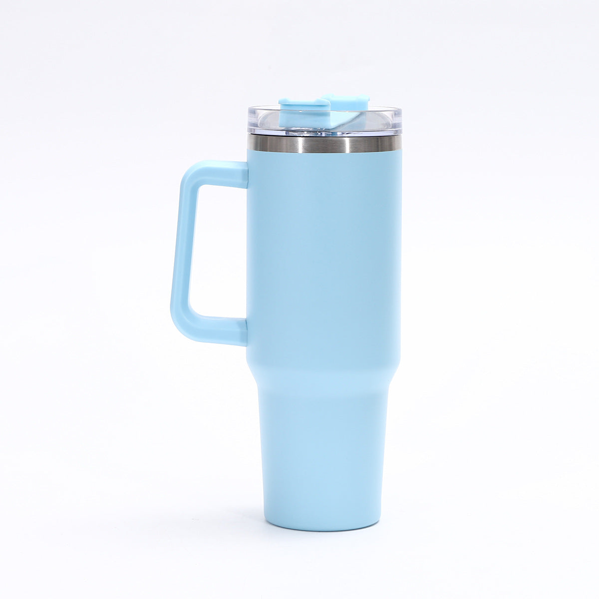 Cross-Border Thickened 304 Stainless Steel Vacuum Cup Large Capacity Handle Large Ice Cup Transparency Cover Generation 40Oz Cup