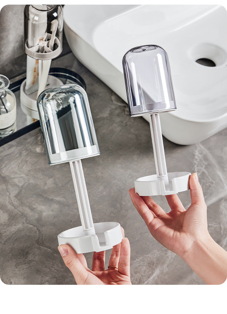 New Toothbrush Holder with Dust Cover Toothbrush Cup Holder Draining Guide Storage Cup Holder Household Multi-Functional Toothbrush Stand