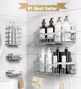 5-Pack Rust-Resistant Stainless Steel Bathroom Organizer