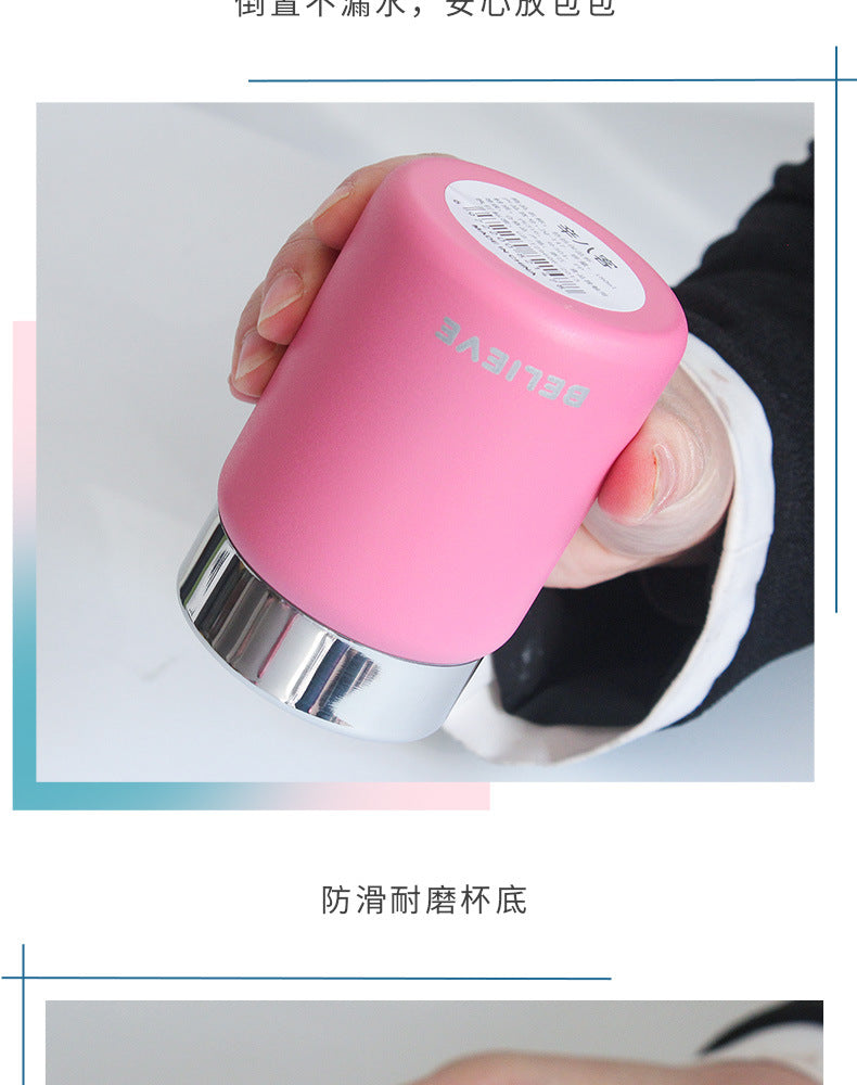 Mini Thermal Mug Girls Good-looking Small Cute Portable 316 Stainless Steel Water Cup 180ml Exquisite Pocket Cup