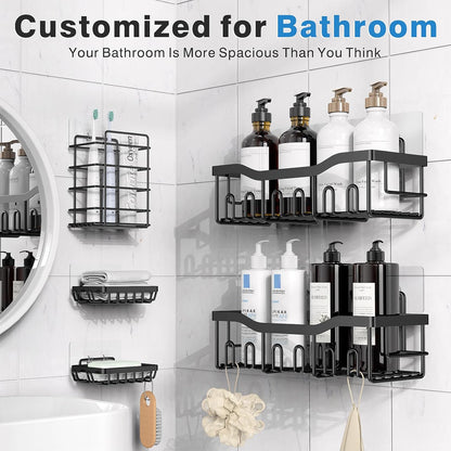 5-Pack Rust-Resistant Stainless Steel Bathroom Organizer